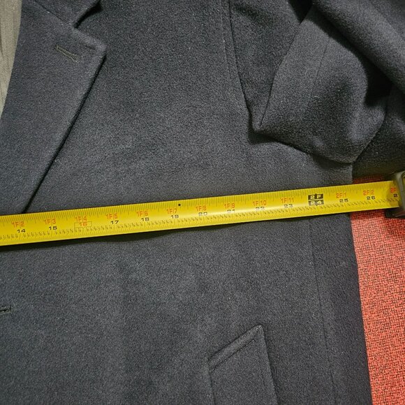 Allyn Saint George Italian Cashmere Blend Overcoat 42S Navy Quiet Luxury Formal - Picture 8 of 14
